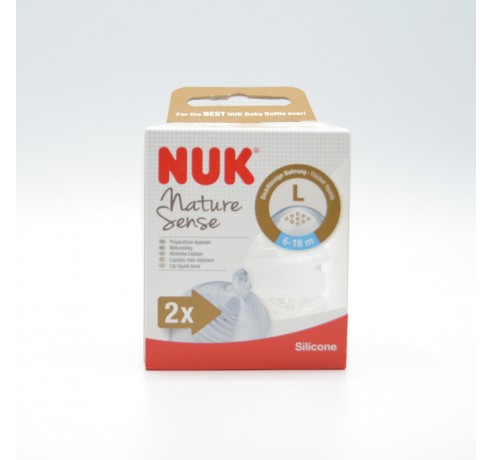 TETINA NUK SILICONA NATURE SENSE 6-18M L 2UD Biberones y tetinas