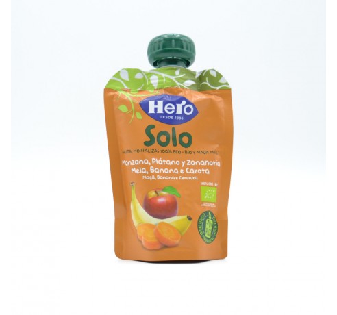 HERO BABY SOLO ÑAM MANZANA PLATANO Y ZANAHORIA 100 G Papillas y snacks