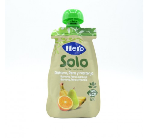 HERO BABY SOLO ÑAM PLATANO PERA Y NARANJA 100 G Papillas y snacks