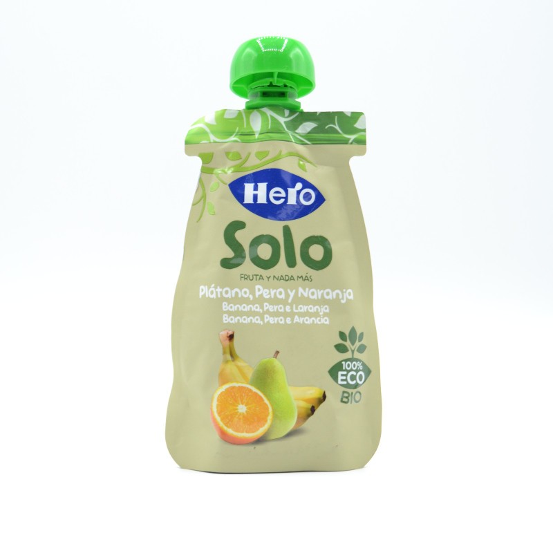 HERO BABY SOLO ÑAM PLATANO PERA Y NARANJA 100 G Papillas y snacks