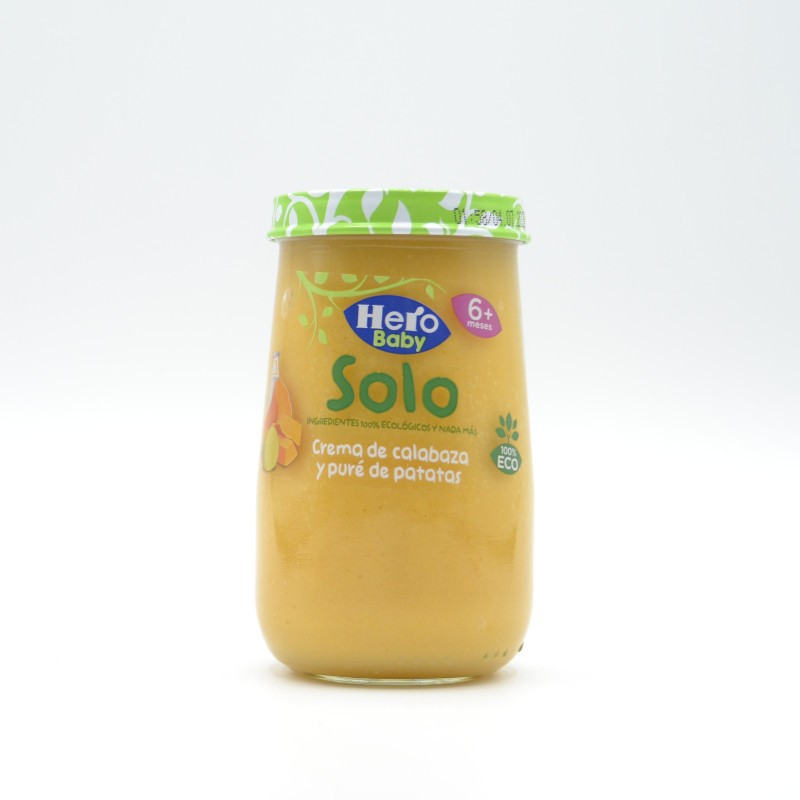 HERO BABY SOLO CALABAZA, PATATAS, GUISANTES Y BROCOLI 190 G Potitos HERO BABY SOLO CALABAZA, PATATAS, GUISANTES Y BROCOLI 190 G Potitos